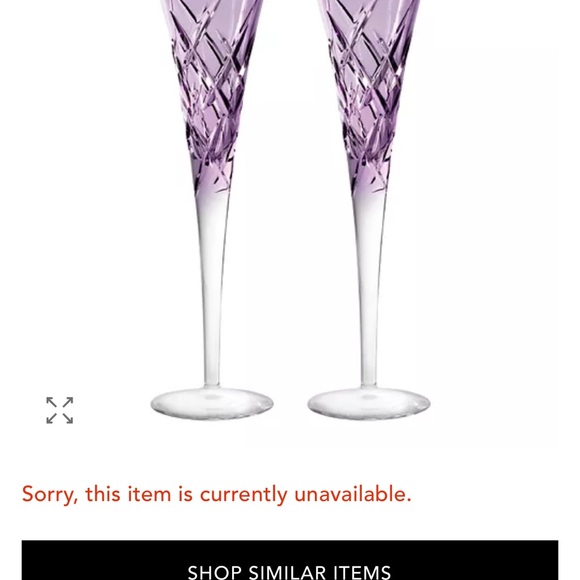 Verawang Waterford Lismore Pops Purple Toasting Flute Pair - Picture 2 of 14